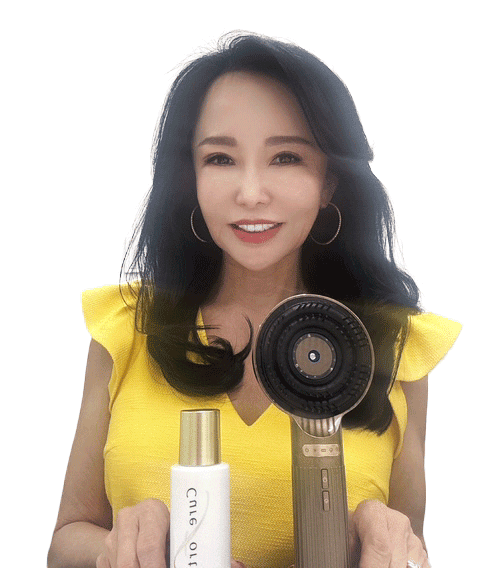 永本羚英子さんと電動スカルプケアブラシ